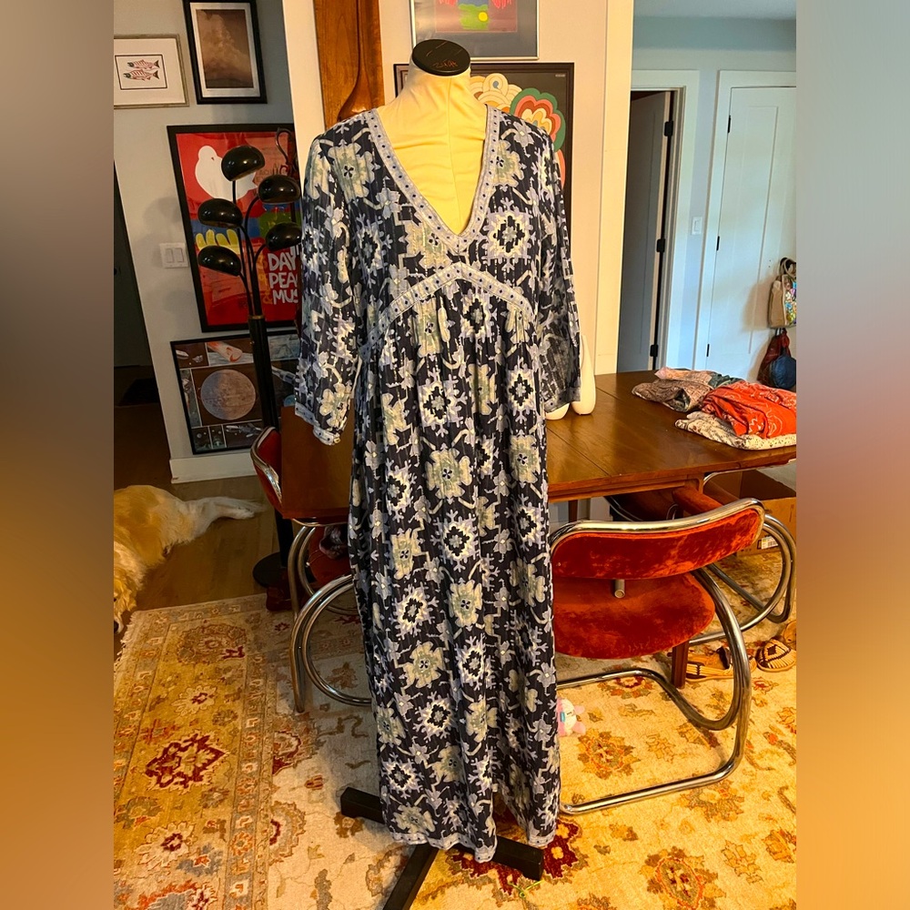 La Plage Shades of Blue Maxi Dress size Large